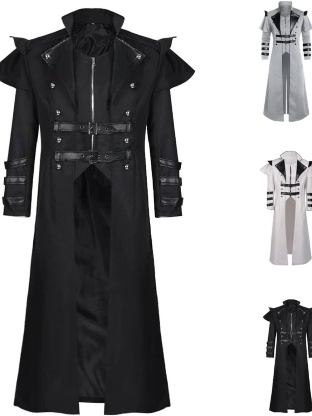 Steampunk Gothic Victorian Long Trench Coat - Men's Vintage Double Breasted